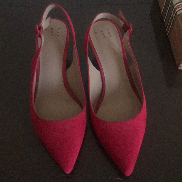 a new day Shoes - Red suede kitten heels